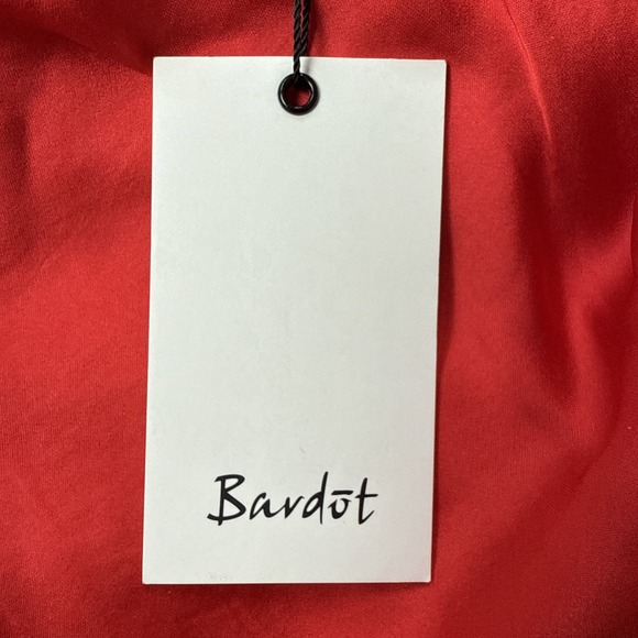 Bardot Slip Dress Satin Midi Cowl Neck Neiman Marcus NWT Sz Large 10 Red‎ - Picture 12 of 16